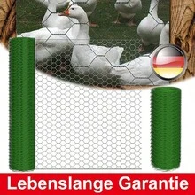 Vandise Sechskantgeflecht 25m - 100cm hoch - Gartenzaun Maschendraht - Maschenweite 25mm Drahtgitter Zaun - PVC-beschichtetes Grün Kaninchendraht Hasendraht Kleintier Volierendraht Tiergehege für Gartenzaun