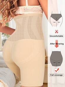 Large Size High Waisted Compression And Shaping Pants With No Trace. Postpartum Compression And Waist Cinching, Waist Lifting, Breathable Underwear For Women - Multicolor - View 3