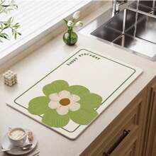 Alfombrilla de estilo campestre para encimera de cocina, almohadilla absorbente de gel de sílice, esterilla de escurrido para mesa, almohadilla de secado de platos, posavasos de secado rápido