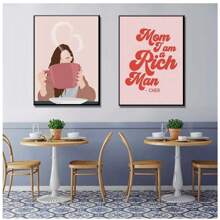 1 Pieza Póster de impresión en lienzo HD de una chica leyendo un libro, arte de pared moderno y simple, opcional con marco, para decoración del hogar, sala de estar o dormitorio