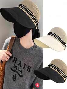 1 Pc Women's Oversized Sun Hat, Breathable & Versatile For Summer, UV Protection Riding Cycling Beach Hat With Large Brim - View 11