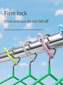 20/10pcs Hanger Hooks And Windproof Buckles Are Used To Fix Hangers. They Are Essential Hanger Fixers For Home Use, Ideal For Laundries, Balconies And Terraces, And Home Storage And Organization Devices - Multicolor - View 3