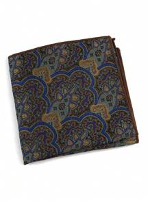 ZLQ&GOU 1pc Fashion Men's Handkerchief, Paisley Pattern Pocket Square, Contrast Color Woven Handkerchief Suitable For Wedding, Party, Formal Occasions, Gentlemen's Suit Decoration