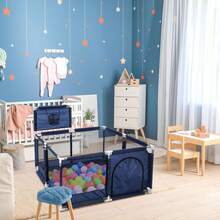 Playpen Large Playpen Portable Yard Activity Center - Blue - View 1