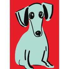 1pc Wall Arts Posters Optional Frame Modern Colorful Cute Dog Posters Canvas Painting Cartoon Abstract Animal Modern Wall Art Picture For Kid Room Home Decoration Painting