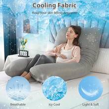 U-Shaped Multi-Functional Pregnant Woman Pillow Provides A Comfortable Sleeping Position For Those Sleeping On The Back, Abdomen And Side. - Xám - Xem 4