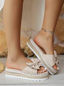 New Design Thick Sole Fashion Women Sandals Slip-On, Comfortable Casual Shoes, Black