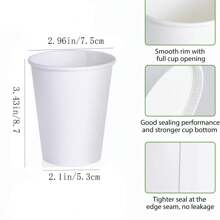 50/40/30/25/20/15/10/5pcs/Set 9oz White Paper Coffee/Water/Beverage/Milk/Juice Cups, Suitable For Hot/Cold Drinks, For Office, Party, Picnic, Travel And Events