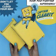 1pc Captain Clear Microfiber Window Cleaning Cloth - Lightweight, Non-Woven Fabric, Cartoon Theme, Square Shape For Glass & Car Windows, Suitable For Living Room, Bedroom, Outdoor Use, Living Room Decor|Cartoon Theme Cloth|Microfiber Cloth, Microfiber Cleaning Cloth