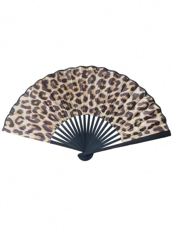 1pc 23cm Chinese Style Folding Hand Fan, 7-Inch Linen Fabric Fan With Dragon Bone Bamboo Frame, Suitable For Dance, Gift