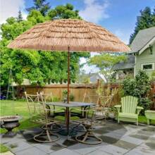 Realistic Straw Parasol Sunshade Umbrella For Beach, Camping, Beach, Garden, Courtyard, Marketplace, Fake Straw Umbrella