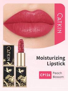 Catkin Rouge Moisturizing Carving Lipstick, Waterproof Long Lasting Satin Smooth Soft New CP126 Peach Blossom