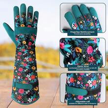 Gardening Gloves For Women2Breathable Leather Garden Gloves With Grip, Thorn-Proof Puncture-Resistant Work Gloves - Green - View 4