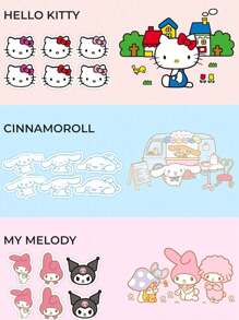 Sanrio 1pc 36PCS Characters Mosquito Repellent Stickers Set (7 Styles) - Cute Hello Kitty Kuromi Aesthetic Patches For Summer Festivals, Christmas Halloween Party Supplies, Outdoor Music Events, Travel Gear & Tech Accessories - Natural Citronella Anti-Bug Decals