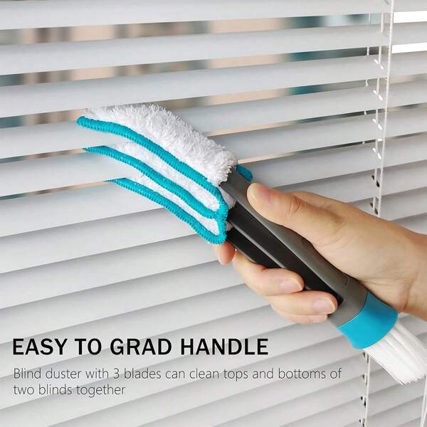 1 peça de espanador para persianas, limpador de janelas, escova de limpeza de para-brisas de carro, escova desembaçadora de janelas de carro, espanador, ferramenta de limpeza de persianas verticais, para ar-condicionado, ventilador de teto, removedor de poeira de janelas, ferramenta de limpeza multifuncional
