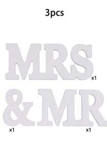 1 件纯色婚礼装饰 先生和夫人 情人节 - 白色 - 查看 14