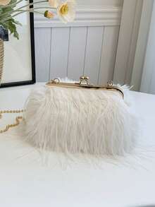 CUCCOO SZL 时尚卡其色夹式蓬松手提包，百搭女士斜挎包，适合放置手机、钱包、购物，适合办公室、大学、工作、商务、通勤、户外活动、旅行和周末，新款秋冬女包，最佳秋季钱包，完美搭配女士秋季服装，新款女士皮草包 - 卡其色 - 查看 16