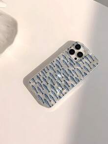 Ocean 1pc Minimalist Fish Pattern Waterproof, Fingerprint-Resistant, Scratch-Resistant Transparent IMD Soft Glossy Smooth Phone Case Compatible With Apple 16/16 Plus/16 Pro/16 Pro Max Shockproof Anti-Fall - Multicolor - View 2