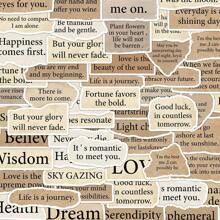 50PCS Retro Tear Up English Inspirational Quotes Stickers DIY Water Cup Scooter Notebook Stickers,School Supplies,Back To School