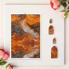 1 coală de hârtie de transfer pentru lut polimeric, imitație de marmură retro flori lut transfer hârtie pentru cercei din lut polimeric, vintage flori margarete transfer hârtie lut bijuterii pictură în ulei bijuterii - Multicolor - Vizualizare 29