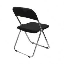 Folding Dining Chair Seat And Back Cover Set Solid Color Jacquard Stretch Chair Slipcover Home Decoration - Black - View 7
