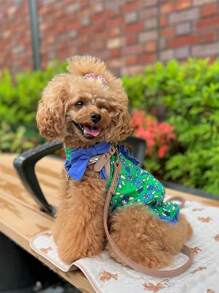 New Pet Dog Bow Tie Dress Floral Vest - Cute Festival Outfit For Maltese Teddy Small Dogs, Party Costume Gift