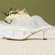 New Women Sexy Leopard Print Kitten Heel Stylish & Versatile High Heel Sandals,Spring Summer Outfits - White - View 7