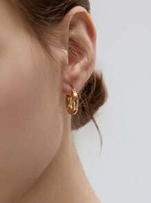 1 par de pendientes pequeños redondos de acero inoxidable