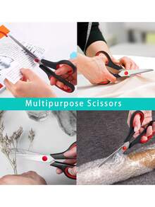 1pc Multipurpose Office Scissors, Stainless Steel Shears, Sewing Scissors, Comfort-Grip Handles Household Scissors, Art DIY Scissors, Right/Left Hande - Multicolor - View 5