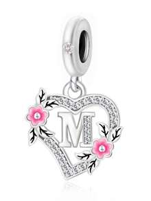 1pc Minimalist 925 Sterling Silver Zirconia 26 Alphabet Beads Pendant Necklace, Gift Item - Silver - View 28