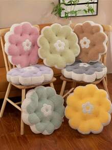 Flower Pattern Thickened Cushion, Fresh 5-Petal Floral Home Decor Soft Sofa Backrest Pillow For Bedroom, Suitable As Valentine's Day Gift