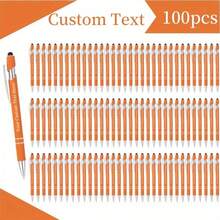 100pcs Customizable Metal Ballpoint Pens - Retractable, Lightweight & Durable, Medium Tip - Purple, Blue, Red, Green, Pink, Black - Business, Office, School Supplies, Back To School & Graduation Gifts - 彩色 - 查看 12