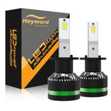 Heyword Heyword 2pcs New Upgraded LED 9005/HB3 9006/HB4 H1 H4 H7 H11 H13 9007 9004 9012 50000LM 180W High Low Beam Car Bulbs 6000K Cooling White Easy To Install 3570 CPS Chip 800% High Brightness