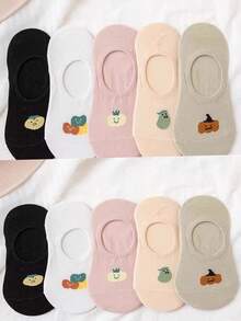 10 Pairs Cartoon Socks With Breathing Design! Invisible Style + Breathable Technology, Adorable And Healing - Multicolor - View 10