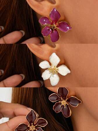 1 paio di orecchini alla moda a fiore retrò ed eleganti, adatti per uso quotidiano, regali per feste, regali per la festa della mamma