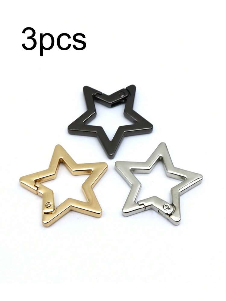Metal Star Shaped Spring Snap Hook, Openable O-Ring Connector For Handbags, Belts, Outdoor Camping & Hiking, DIY Bag Accessories, Phone Case Pendant, Car Key Chain, DIY Pendant Open Ring, Bag Strap Connector, DIY Pendant - Multicolor - View 12