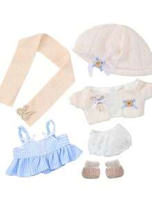 Ropa de 20cm de muñeca, vestido aleatorio, ropa de peluche intercambiable para muñecas vivientes. (Se vende solo la ropa. Los pequeños accesorios en la ropa son aleatorios. ¡Piénsalo bien antes de comprar si te importa!) - Multicolor - Ver 4