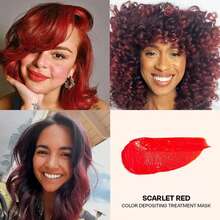 Vibrant Red Hair Mask - Semi-Permanent Dye & Color Conditioner| Vegan, Ammonia-Free| For Brown & Blonde Hair| Fade-Resistant Crimson Hue - 1 - 查看 5