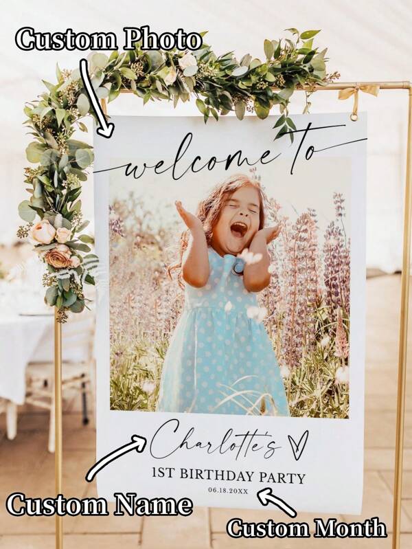 Customized Baby Shower Sign,Birthday Party Welcome Sign, Birthday Welcome Sign Photo, Birthday Party Sign, Party Welcome Sign, Party Sign, Welcome Sign, Mother's Day, Father's Day, Graduation Season Gifts Back To School