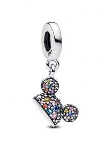 Disney 1 Piece Of 925  Sterling Silver Pendant Bead Necklace, Suitable For The Original DI.Y Bracelet, Women's Birthday Engagement Fashion Jewelry Gift Hot-Selling Style.