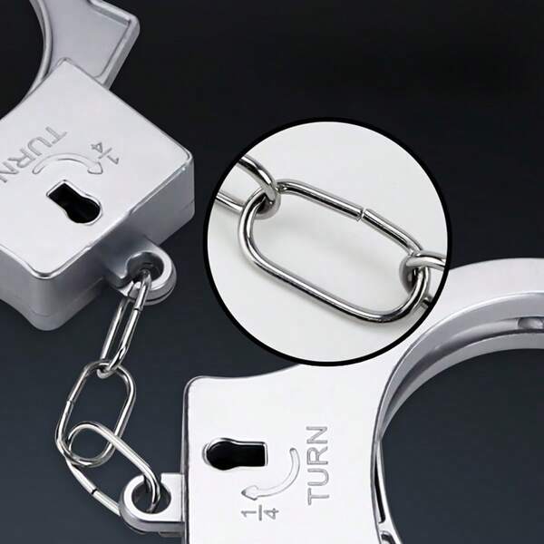 Vintage Silver Handcuff Plastic Handcuff Set - Suitable For Halloween And Party Costumes, Fun And Powered-Free, Solid Stainless Steel