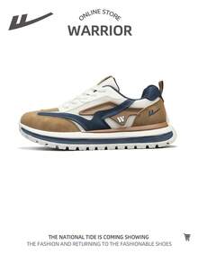 WARRIOR 1双男士系带网眼休闲户外时尚运动鞋 - 棕色 - 查看 1