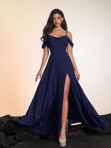 Smilprince 奢华长款高端优雅晚礼服 - 藏青 - 查看 5