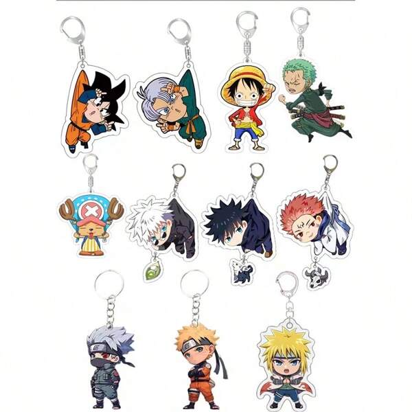 bandai One Piece & & Licensed Keychain Set, Anime Metal Bag Charm For Cosplay/Travel/Car Decor, Collector's Edition Mascot Gifts For Anime Fans/Weebs Key Chain