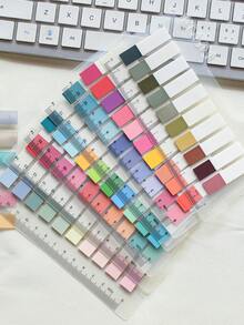 A Pack Of 6 Sets, Each Containing 200 Sheets, Totaling 1200 Sheets Of PET Sticky Notes. These Semi-Transparent Plastic Notes Are Ideal For Office Stationery And Indexing Labels. Six Styles Are Included In Each Pack.,School Supplies,Back To School