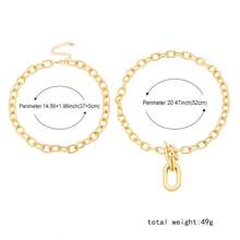 1pc Stylish Gold-Tone Metal Chain Multilayer Necklace, Creative Chunky Chain Design For Party & Everyday Wear