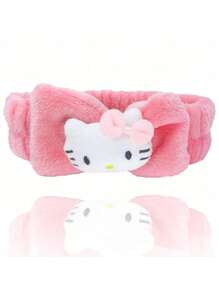 Sanrio 1pc Hello Kitty Kawaii Spa Headband - Soft Fluffy Hair Band For Women, Cute Makeup Headband For Skincare, Washing, Party & Shower (Sanrio Collection)