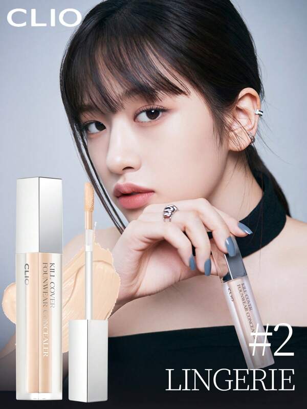 Clio K-Beauty KILL COVER FOUNWEAR CONCEALER, Stift Concealer, Anti Druck, Flüssigconcealer, leicht, volle Deckkraft, langanhaltend, kaschiert, korrigiert, deckt ab, hydratisiert, hebt hervor, Sand hell, Koreanisches Make-up