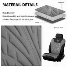 1pc Car Hot Stamping Butterfly Fabric Indentation Press Car Seat Cover All Season Universal Seat Cover