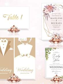6pcs Elegant Crystal Diamond Business Card Holder - Transparent Acrylic, Perfect For Wedding And Bridal Shower Desk Decoration Desktop Stand, Multi Functional Photo Clip, Engagement, Wedding Gifts, Table Center Decoration, Home Decoration Pendant